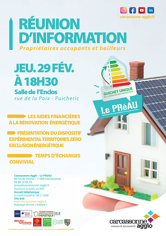 Aides à la rénovation énergétique Réunion d information Carcassonne